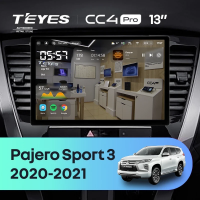 Штатная магнитола для Mitsubishi Pajero Sport 3 (2020-2021) (Экран 13") - Teyes CC4 Pro на Android 13, 8-ядер, 12ГБ-256ГБ, SIM-слот