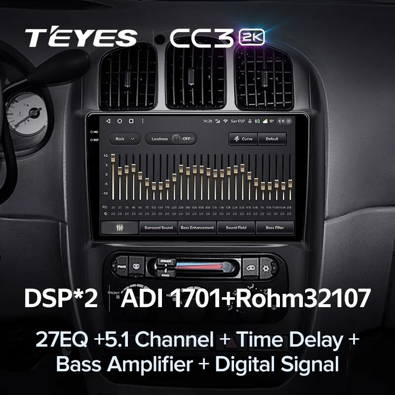 Штатная магнитола Teyes CC3 2K 4/64 Chrysler Voyager (2000-2007) Тип-B
