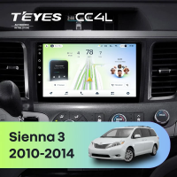 Штатная магнитола для Toyota Sienna 3 XL30 (2010-2014) - Teyes CC4L на Android 14, 8-ядер, 6ГБ-64ГБ, SIM-слот