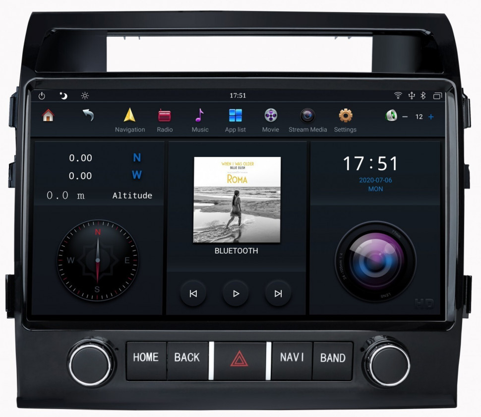 Магнитола для Toyota Land Cruiser 200 2008-2015 (поддержка кругового обзора) - Carmedia ZF-6025H-DSP на Android 9, 6-ТУРБО ядер, 4ГБ-64ГБ (CarPlay)