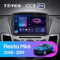 Штатная магнитола Teyes CC3 2K 6/128 Ford Fiesta Mk 6 (2008-2019) F2 Тип-B