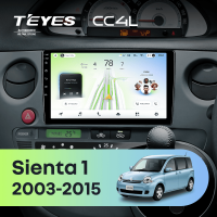 Штатная магнитола для Toyota Sienta 1 (2003-2015) - Teyes CC4L на Android 14, 8-ядер, 6ГБ-64ГБ, SIM-слот