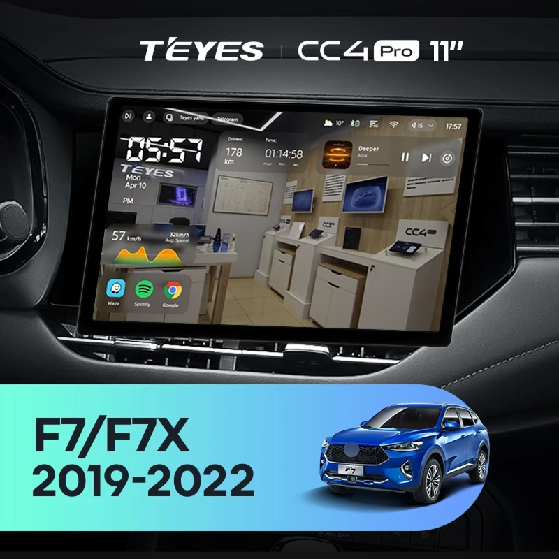 Штатная магнитола для Haval F7 F7X (2019-2022) (Экран 11") - Teyes CC4 Pro на Android 13, 8-ядер, 8ГБ-128ГБ, SIM-слот
