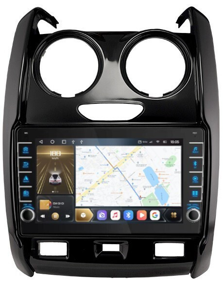 Магнитола для Renault Duster 2015-2020, Lada Largus 2021+ - Carmedia OL-9115-2 (крутилки) QLed, Android 10, ТОП процессор, CarPlay, SIM-слот (CarPlay)