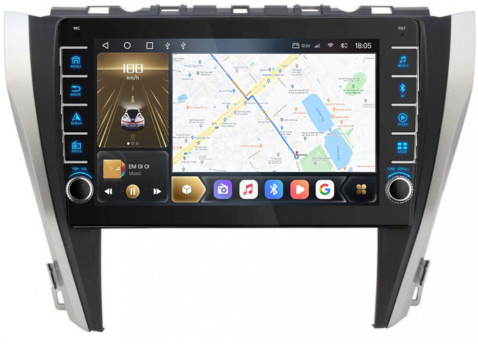 Магнитола для Toyota Camry 2014-2018 - Carmedia OL-1608 (крутилки) QLed, Android 10, ТОП процессор, CarPlay, SIM-слот (CarPlay)