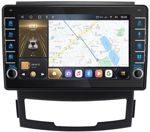 Магнитола для SsangYong Actyon II 2011-2013 - Carmedia OL-9762 (крутилки) QLed, Android 10, ТОП процессор, CarPlay, SIM-слот (CarPlay)