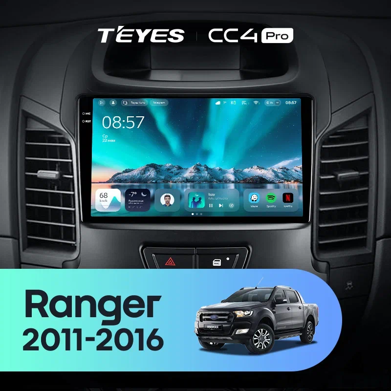 Штатная магнитола Teyes CC4 Pro 12/256 Ford Ranger (2011-2016) F2