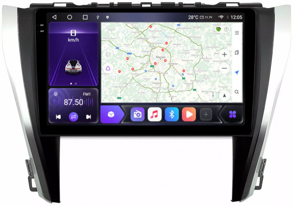 Магнитола для Toyota Camry 2014-2018 - Carmedia OL-1608 QLed+2K, Android 12, ТОП процессор, CarPlay, SIM-слот (CarPlay)