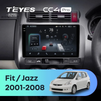 Штатная магнитола для Honda Fit GD / Jazz (2001-2008) Правый руль (Экран 9,5") - Teyes CC4 Pro на Android 13, 8-ядер, 8ГБ-128ГБ, SIM-слот