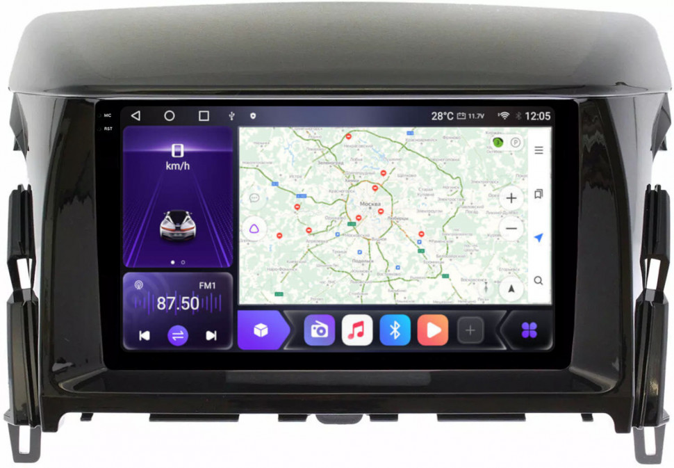 Магнитола для Mitsubishi Eclipse Cross 2018-2021 - Carmedia OL-1570 QLed+2K, Android 12, ТОП процессор, CarPlay, SIM-слот (CarPlay)