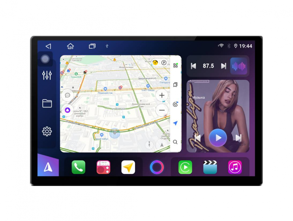Универсальная магнитола без рамки (экран 13.1") - FARCar BX877 на Android 13, 8-ядер, QLED, Carplay, SIM-слот