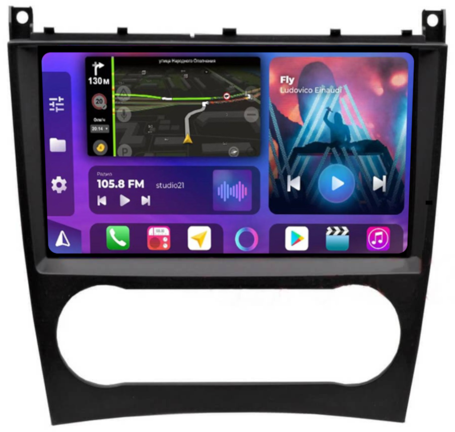 Магнитола для Mercedes-Benz G (W463) 2007-2012, C (W203) 2004-2007 - FarCar XXL1262M Android 12, QLED, ТОП процессор, 8Гб+256Гб, CarPlay, SIM-слот (CarPlay)