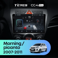 Штатная магнитола для Kia picanto (2007-2011) (Экран 9,5") - Teyes CC4 Pro на Android 13, 8-ядер, 12ГБ-256ГБ, SIM-слот