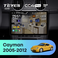 Штатная магнитола для Porsche Cayman 987 (2005-2012) (Экран 11") - Teyes CC4 Pro на Android 13, 8-ядер, 12ГБ-256ГБ, SIM-слот