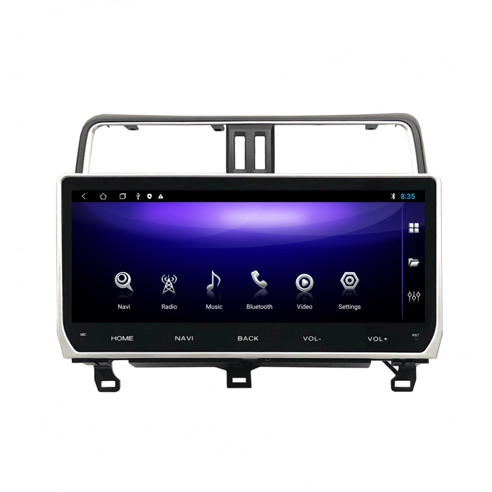 Магнитола для Toyota Land Cruiser Prado 150 2017-2023 - Carmedia KP-T1204 на Android 12, 8Гб+128Гб, 4G SIM-слот, CarPlay