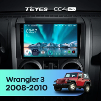 Штатная магнитола для Jeep Wrangler 3 JK (2008-2010) (Экран 9,5") - Teyes CC4 Pro на Android 13, 8-ядер, 12ГБ-256ГБ, SIM-слот