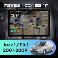 Штатная магнитола для Honda Fit 1 / Jazz 1 (2001-2009) (Экран 11") - Teyes CC4 Pro на Android 13, 8-ядер, 8ГБ-128ГБ, SIM-слот