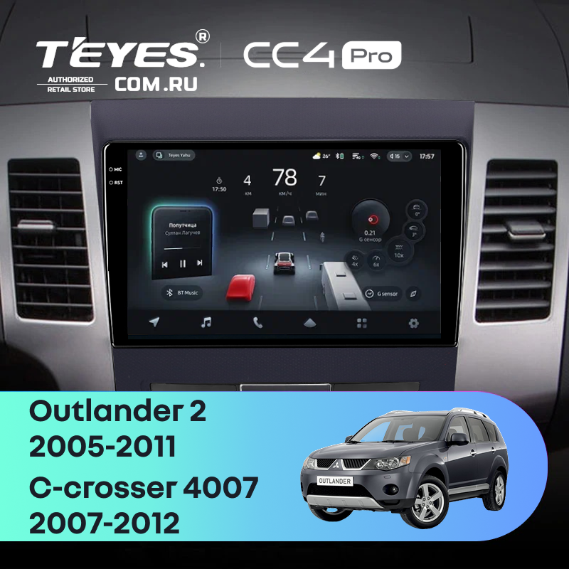 Штатная магнитола Teyes CC4 Pro 8/128 Citroen C-Crosser 1 (2007-2013) Декор Тип-A