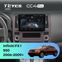 Штатная магнитола для Infiniti FX 1 (S50) (2006-2009) (Экран 9,5") - Teyes CC4 Pro на Android 13, 8-ядер, 8ГБ-128ГБ, SIM-слот
