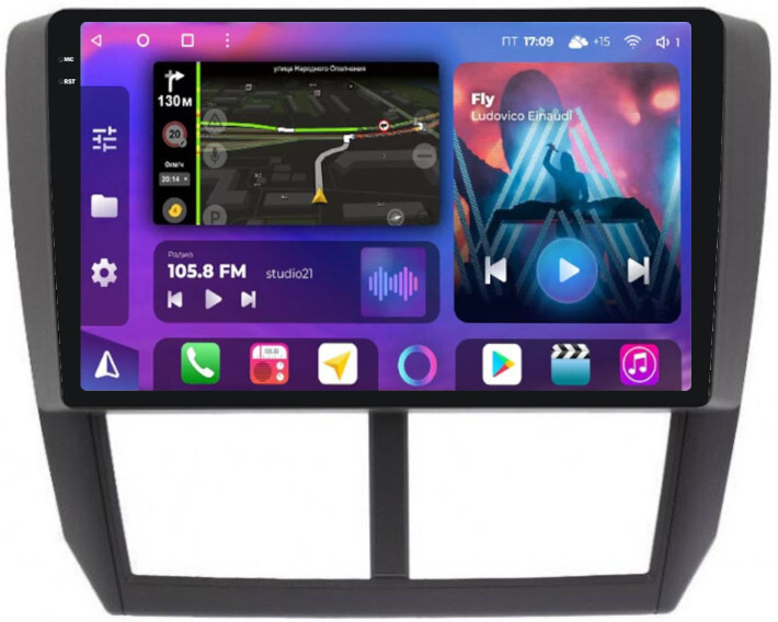 Магнитола для Subaru Forester, Impreza 2007-2013 - FarCar XXL062M Android 12, QLED, ТОП процессор, 8Гб+256Гб, CarPlay, SIM-слот (CarPlay)