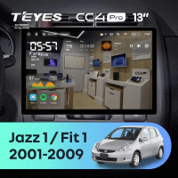 Штатная магнитола для Honda Fit 1 / Jazz 1 (2001-2009) (Экран 13") - Teyes CC4 Pro на Android 13, 8-ядер, 8ГБ-128ГБ, SIM-слот