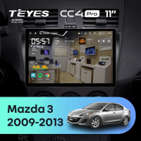 Штатная магнитола для Mazda 3 2 (2009-2013) (Экран 11") - Teyes CC4 Pro на Android 13, 8-ядер, 12ГБ-256ГБ, SIM-слот
