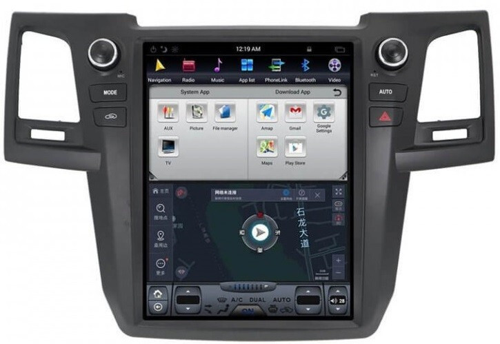 Магнитола для Toyota HiLux/Fortune 2011-2015 - Carmedia ZF-1257-Q6 ("Тесла-Стиль") Android 11, 8ГБ+128ГБ, SIM-слот (CarPlay)