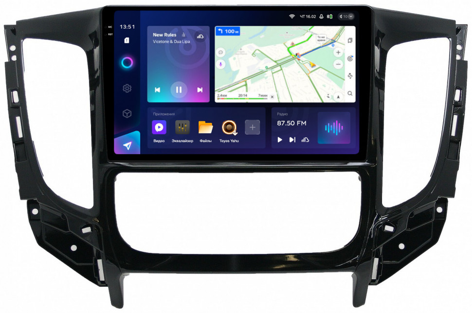 Магнитола для Mitsubishi L200 2016-2019, FIAT Fullback (климат) - Teyes CC3-2K QLed Android 10, ТОП процессор, SIM-слот, CarPlay (CarPlay)