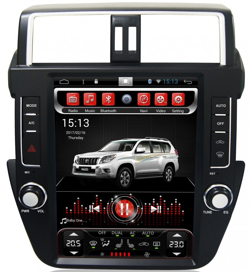 Магнитола для Toyota Land Cruiser Prado 150 2014-2017 - Carmedia SP-12104-S9 ("Тесла-стиль") на Android, 8-ЯДЕР, 4ГБ-64ГБ, SIM-слот (CarPlay)