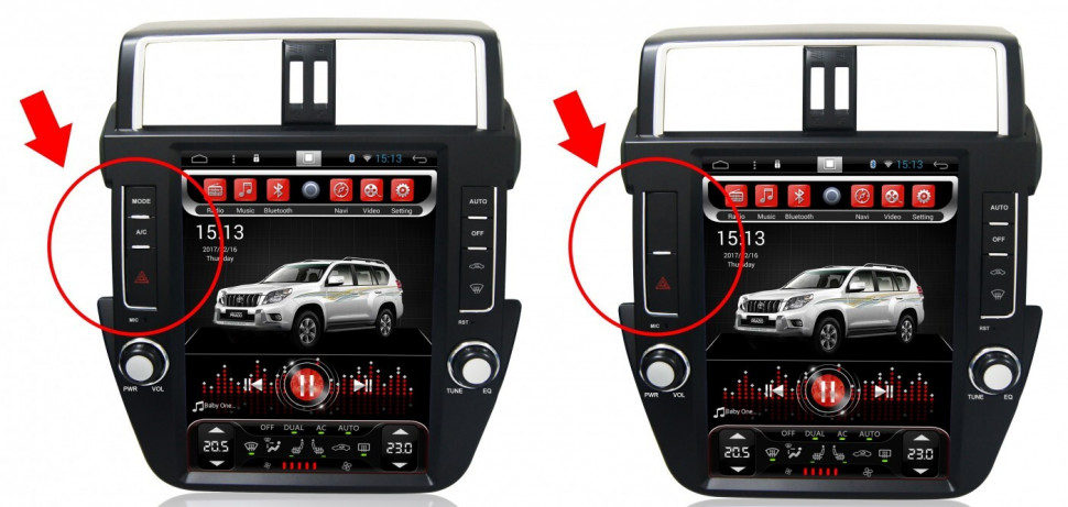 Магнитола для Toyota Land Cruiser Prado 150 2014-2017 - Carmedia SP-12104-S9 ("Тесла-стиль") на Android, 8-ЯДЕР, 4ГБ-64ГБ, SIM-слот (CarPlay)