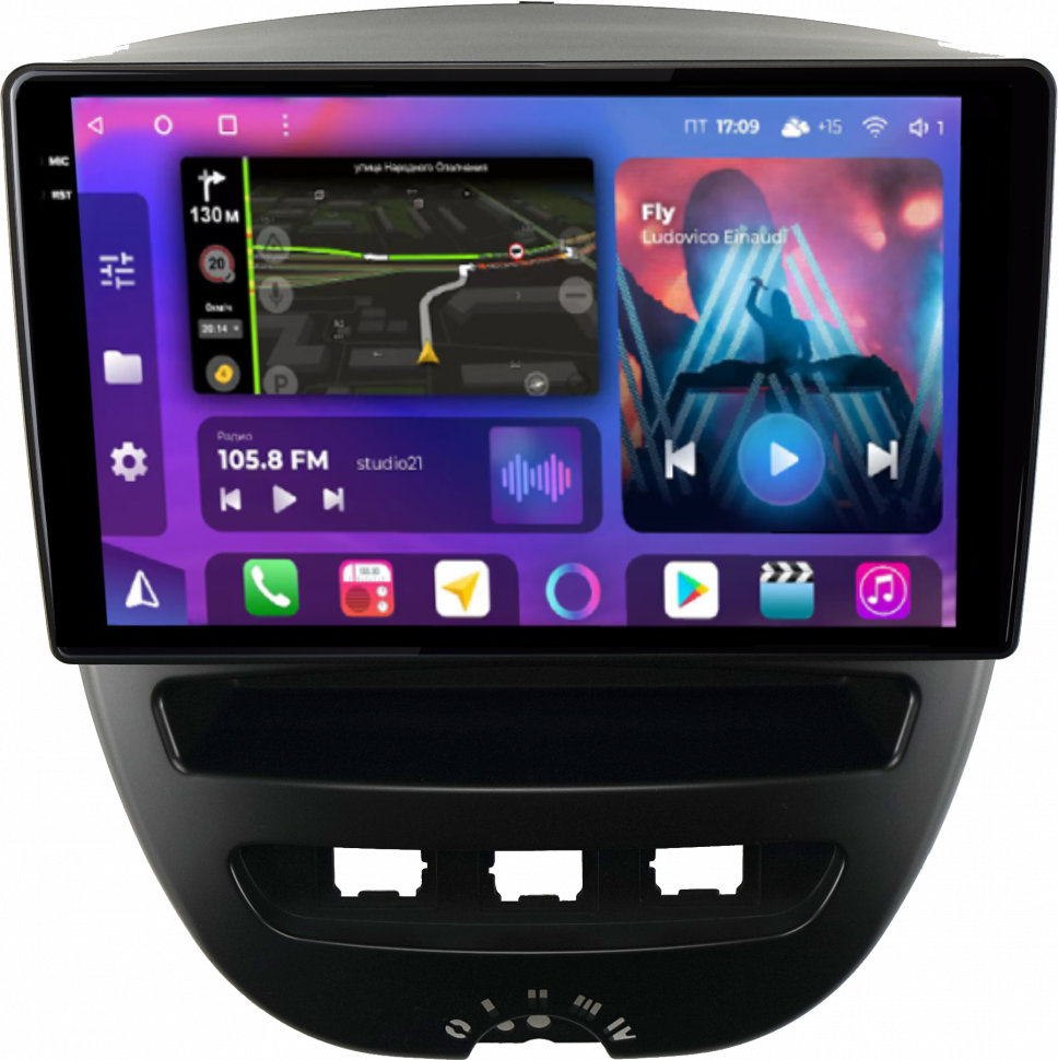 Штатная магнитола FarCar s400 2K 360 для Peugeot 107, Citroen C1, Toyota Aygo на Android  (BX3072M 360) (CarPlay)