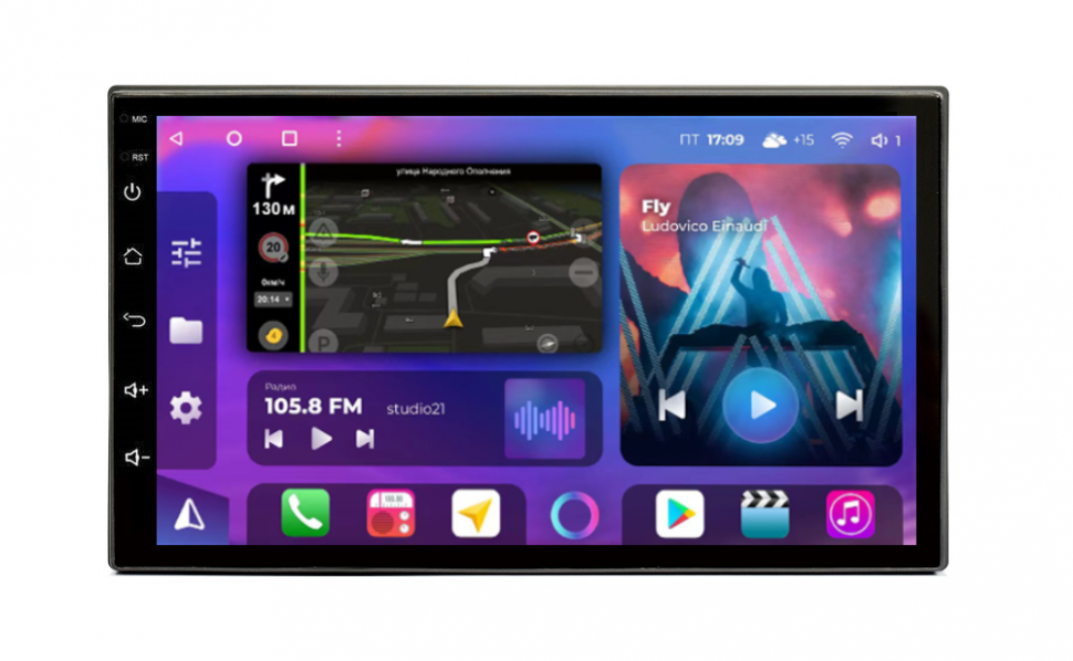 Универсальная магнитола без рамки (экран 7") - FARCar XL832 на Android 14, 8-ядер, IPS, Carplay, SIM-слот