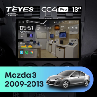 Штатная магнитола для Mazda 3 2 (2009-2013) (Экран 13") - Teyes CC4 Pro на Android 13, 8-ядер, 12ГБ-256ГБ, SIM-слот