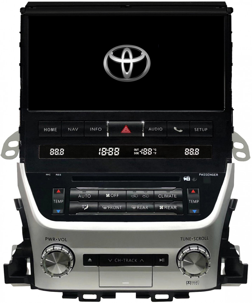 Магнитола для Toyota Land Cruiser 200 2016-2021 (без отдельного экрана климата) - Carmedia ZH-T1001 монитор 10.1", Android 10, 8Гб+128Гб, CarPlay, SIM-слот (CarPlay)