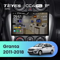 Штатная магнитола для LADA Granta Sport (2011-2018) (Экран 11") - Teyes CC4 Pro на Android 13, 8-ядер, 8ГБ-128ГБ, SIM-слот