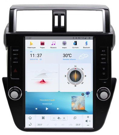 Магнитола для Toyota Land Cruiser Prado 150 2014-2017 - Carmedia ZF-1215-Q6 ("Тесла-Стиль") Android 11, 8ГБ+128ГБ, SIM-слот (CarPlay)