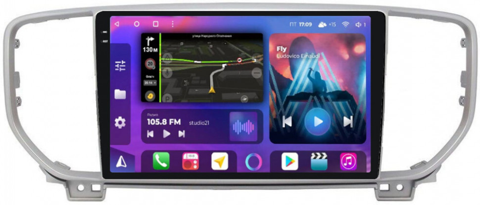 Магнитола для KIA Sportage 2018-2021 - FarCar XXL1143M Android 12, QLED, ТОП процессор, 8Гб+256Гб, CarPlay, SIM-слот (CarPlay)