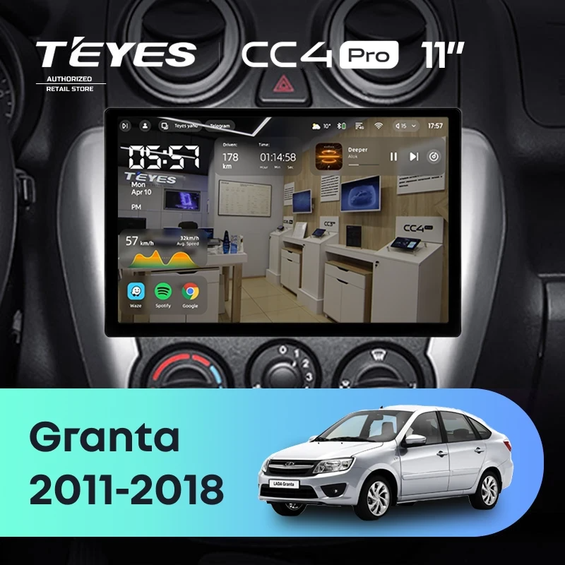 Штатная магнитола для LADA Granta Sport (2011-2018) (Экран 11") - Teyes CC4 Pro на Android 13, 8-ядер, 12ГБ-256ГБ, SIM-слот