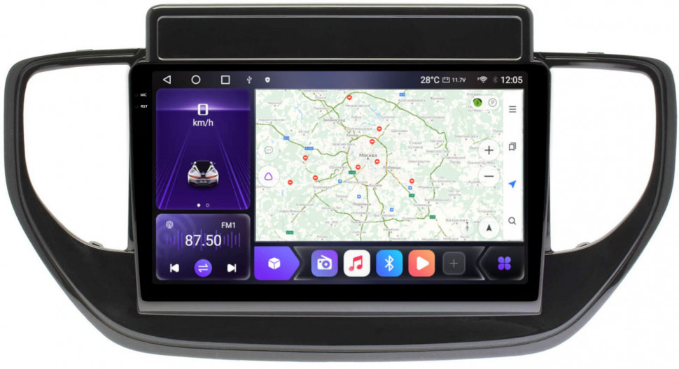 Магнитола для Hyundai Solaris 2020+ (штатный экран) - Carmedia OL-9714 QLed+2K, Android 12, ТОП процессор, CarPlay, SIM-слот (CarPlay)