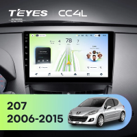 Штатная магнитола для Peugeot 207 (2006-2015) - Teyes CC4L на Android 14, 8-ядер, 6ГБ-64ГБ, SIM-слот