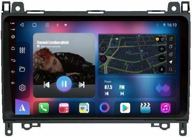 Магнитола для Mercedes-Benz Viano/Vito W639, Vito W447, A класс W169, B класс W245, Sprinter W906, VW Crafter - FarCar 068M Android 12, 8-ядер, QLED, Carplay, SIM-слот (CarPlay)