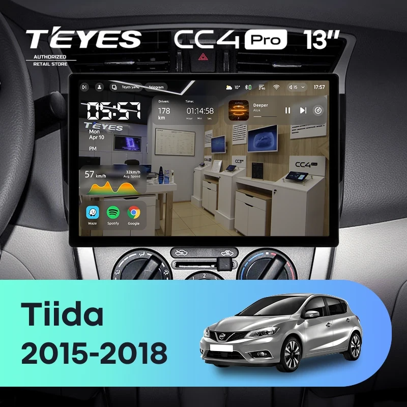 Штатная магнитола для Nissan Tiida C13 (2015-2018) (Экран 13") - Teyes CC4 Pro на Android 13, 8-ядер, 12ГБ-256ГБ, SIM-слот