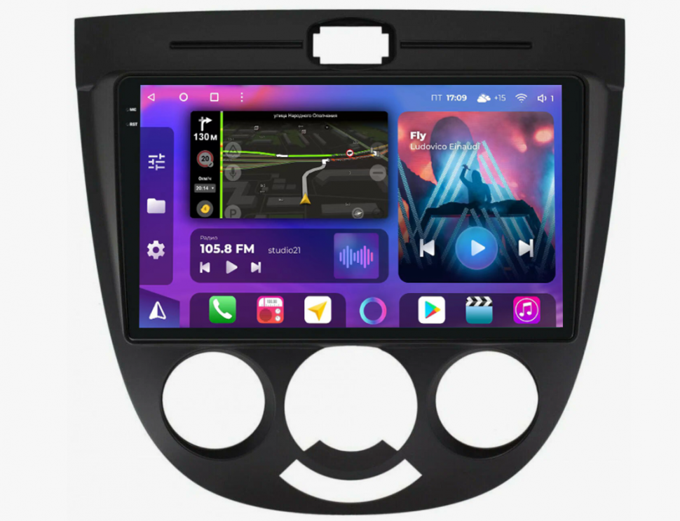 Штатная магнитола FarCar s400 2K для Chevrolet Lacetti хэтчбек на Android  (BX3038M кондей) (CarPlay)