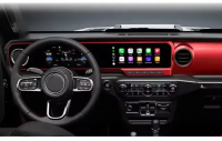 Магнитола для Jeep Wrangler 2018+ (красная) - Carmedia ZH-J1301R Android 13, 8ГБ-256ГБ, SIM-слот, CarPlay