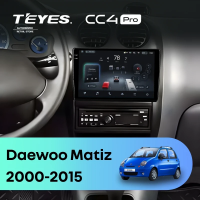 Штатная магнитола для Daewoo Matiz (2000-2015) (Экран 9,5") - Teyes CC4 Pro на Android 13, 8-ядер, 8ГБ-128ГБ, SIM-слот
