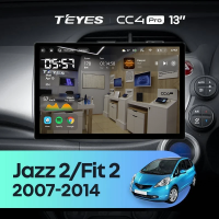 Штатная магнитола для Honda Fit GE GP GE (2007-2014) / Jazz 2 Правый руль (Экран 13") - Teyes CC4 Pro на Android 13, 8-ядер, 12ГБ-256ГБ, SIM-слот