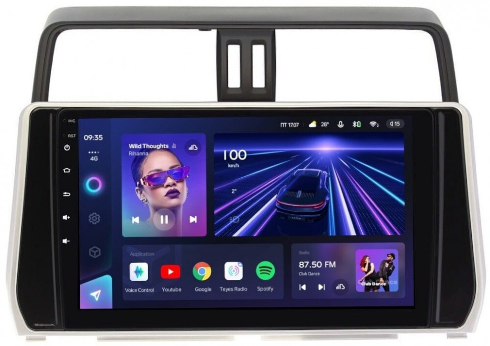 Магнитола Toyota Land Cruiser Prado 150 2017-2023 - Teyes CC3 Android 10, ТОП процессор, 4/32 Гб, CarPlay, SIM-слот (CarPlay)