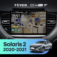 Штатная магнитола для Hyundai Solaris 2 (2020-2021) (Экран 11") - Teyes CC4 Pro на Android 13, 8-ядер, 8ГБ-128ГБ, SIM-слот
