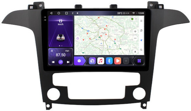 Магнитола для Ford Galaxy / S-Max 2006-2015 (климат) - Carmedia OL-9210-2 QLed+2K, Android 12, ТОП процессор, CarPlay, SIM-слот (CarPlay)