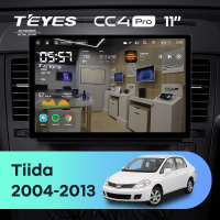 Штатная магнитола для Nissan Tiida C11 (2004-2013) (Экран 11") - Teyes CC4 Pro на Android 13, 8-ядер, 8ГБ-128ГБ, SIM-слот